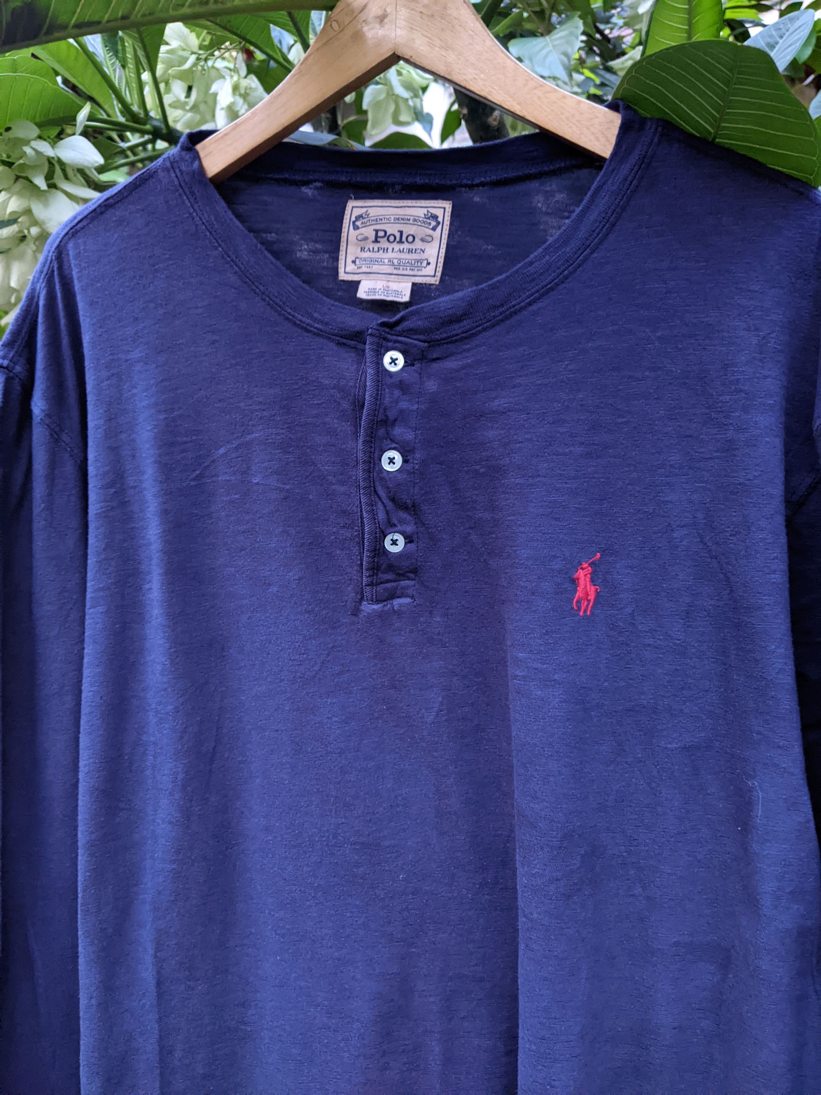 Polo Ralph Lauren Slub Henley Shirt Size US L / EU 52-54 / 3 - 6 Thumbnail