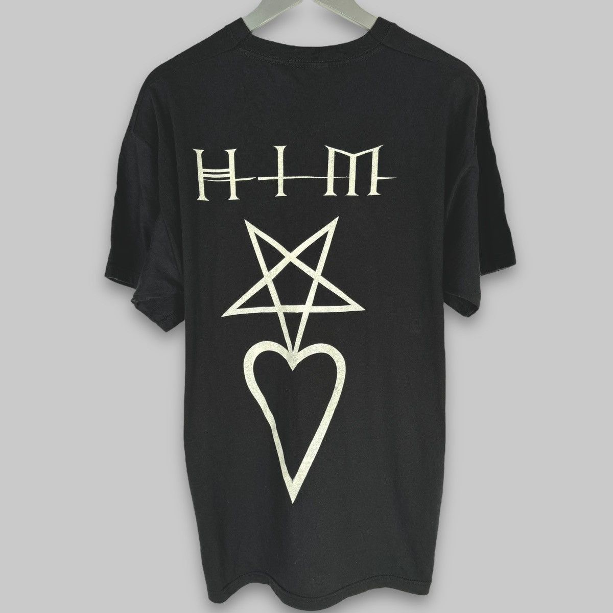 Band Tees Vintage Early 00s Him Band Rare Euro Metal T Shirt Size US XL / EU 56 / 4 - 2 Thumbnail