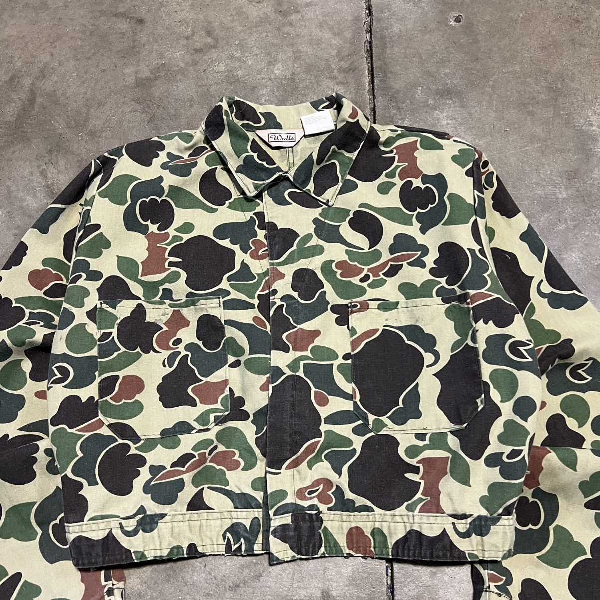 Vintage × Walls Vintage 90s Walls Camo Workwear Jacket Cropped Boxy USA Made Size US L / EU 52-54 / 3 - 5 Thumbnail