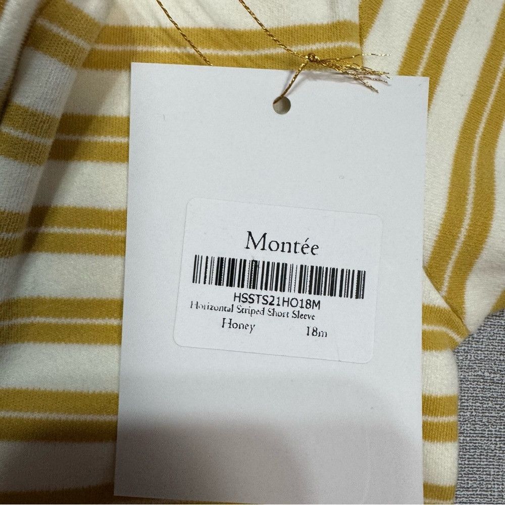 Other NWT New Montee Horizontal Striped Short Sleeve Honey Shirt Size US XXS / EU 40 - 8 Thumbnail