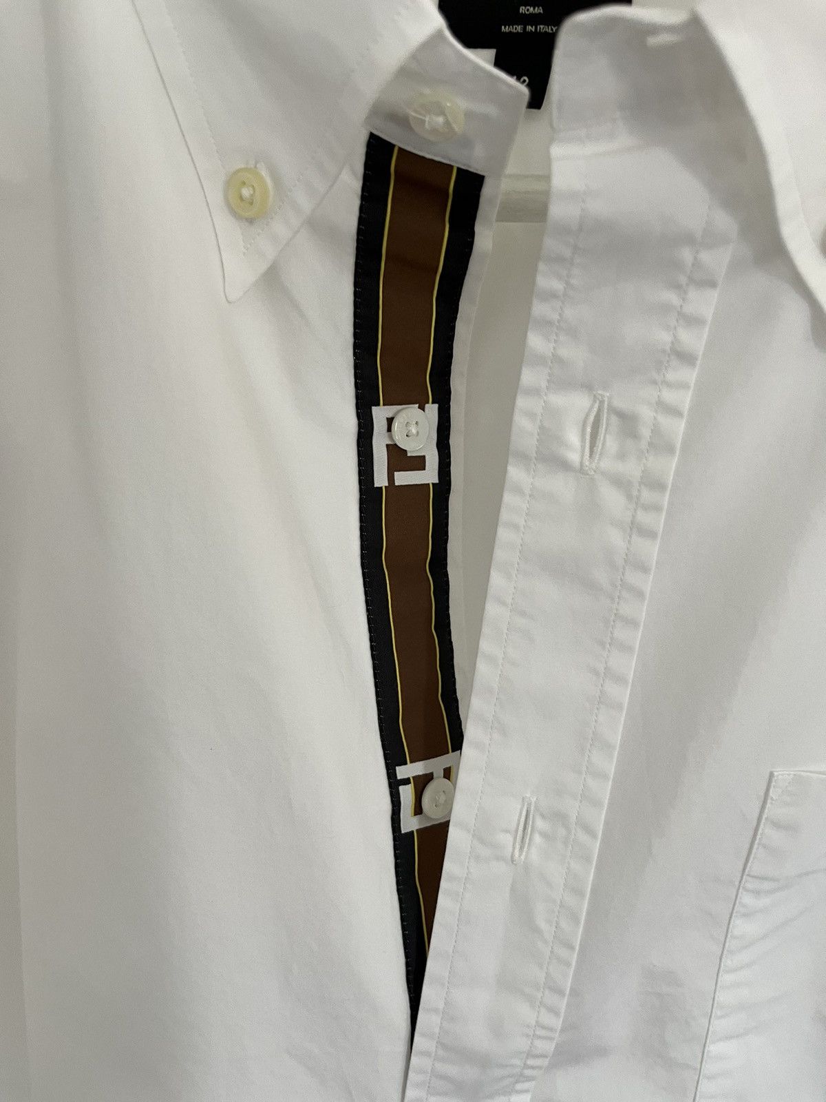 Fendi FENDI white boxy short sleeve shirt Size US L / EU 52-54 / 3 - 2 Thumbnail
