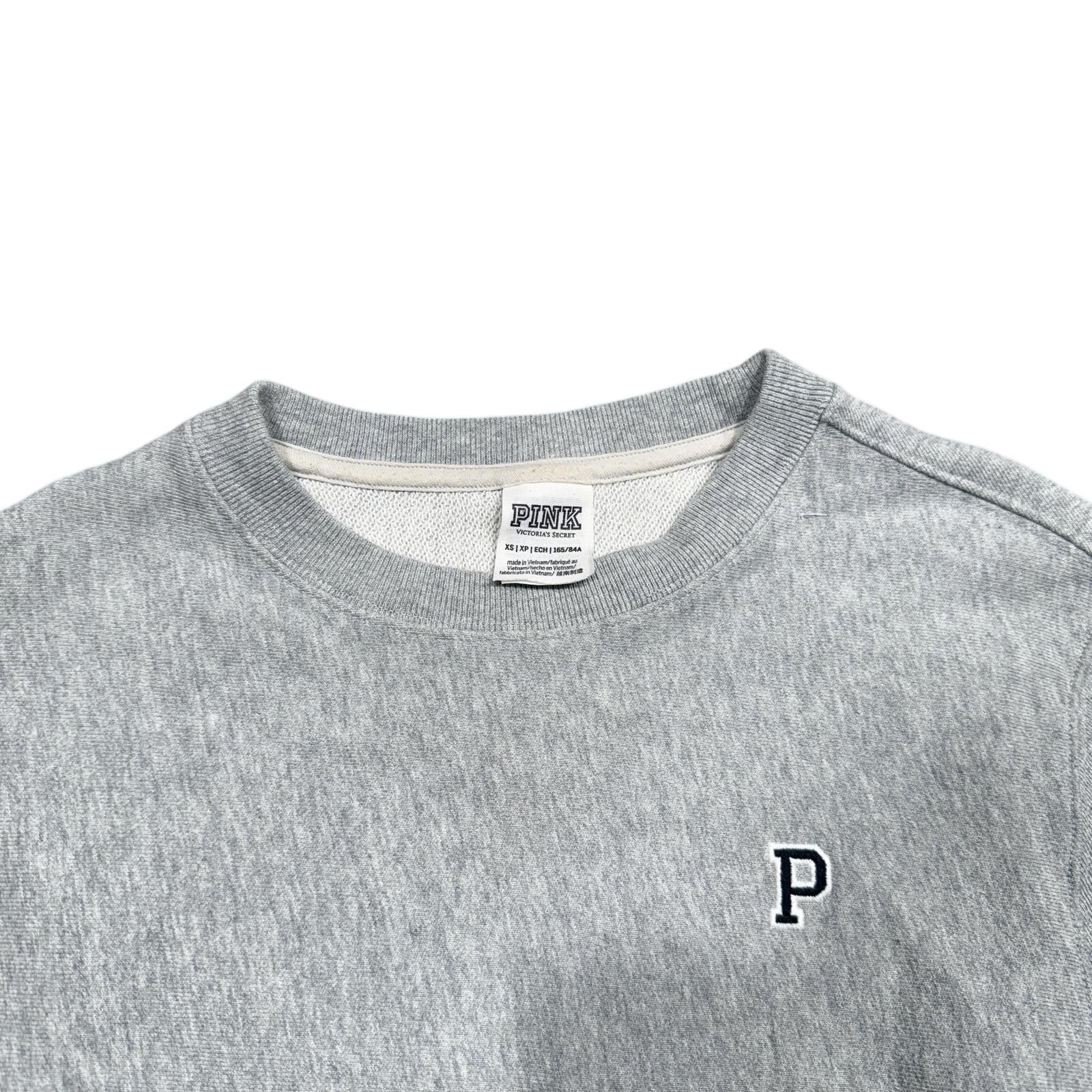 Pink PINK Cropped Gray Sweatshirt Crewneck Size XS / US 0-2 / IT 36-38 - 3 Thumbnail