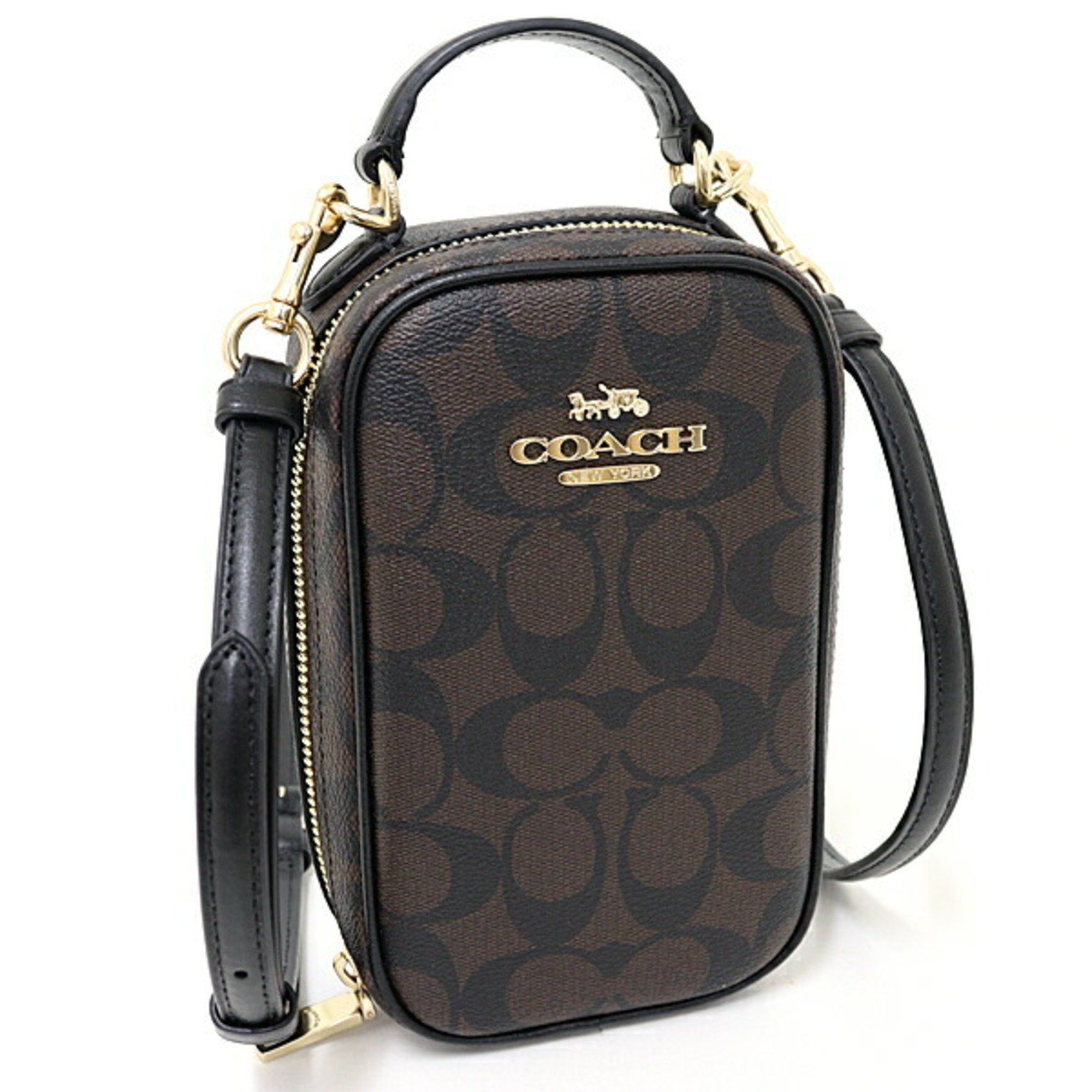 image of Coach Outlet Eva Fawn Crossbody Signature Canvas Bag & Wallet Shoulder Cc872 in Black, Women's