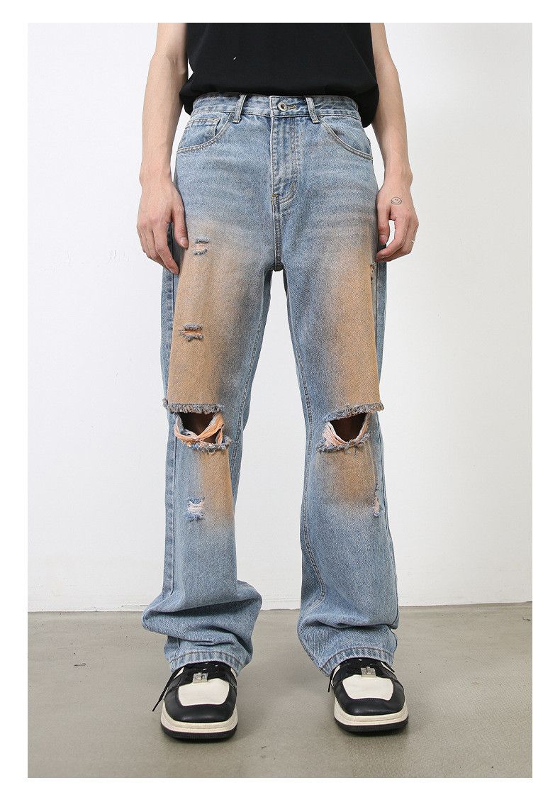 Japanese Brand × Jean Men's American style distressed tie-dye ripped jeans Size US 32 / EU 48 - 1 Thumbnail
