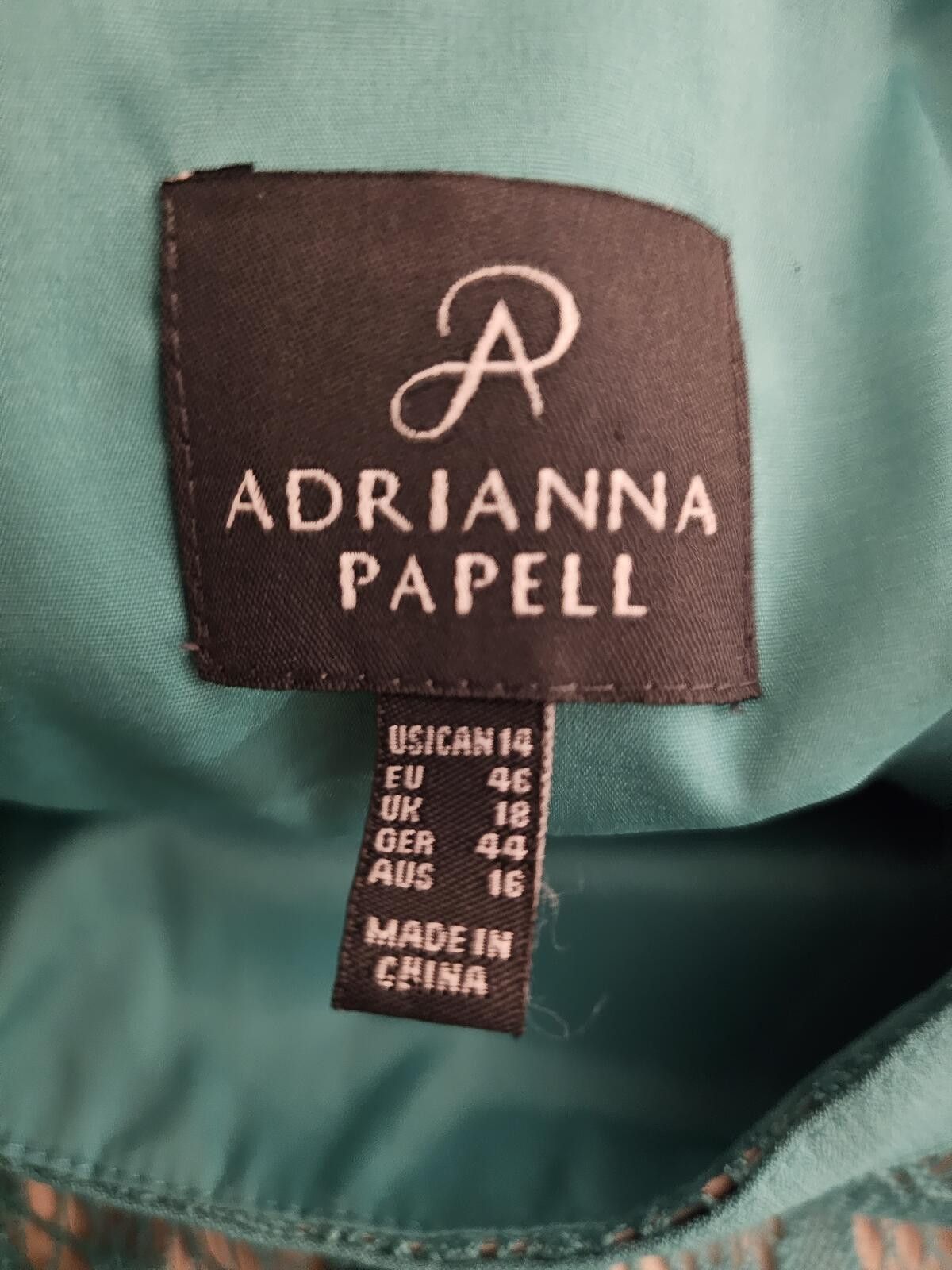 Other Adrianna Papell Dress Turquoise Womens Size 14 Cap Sleeves Size XL / US 12-14 / IT 48-50 - 7 Thumbnail