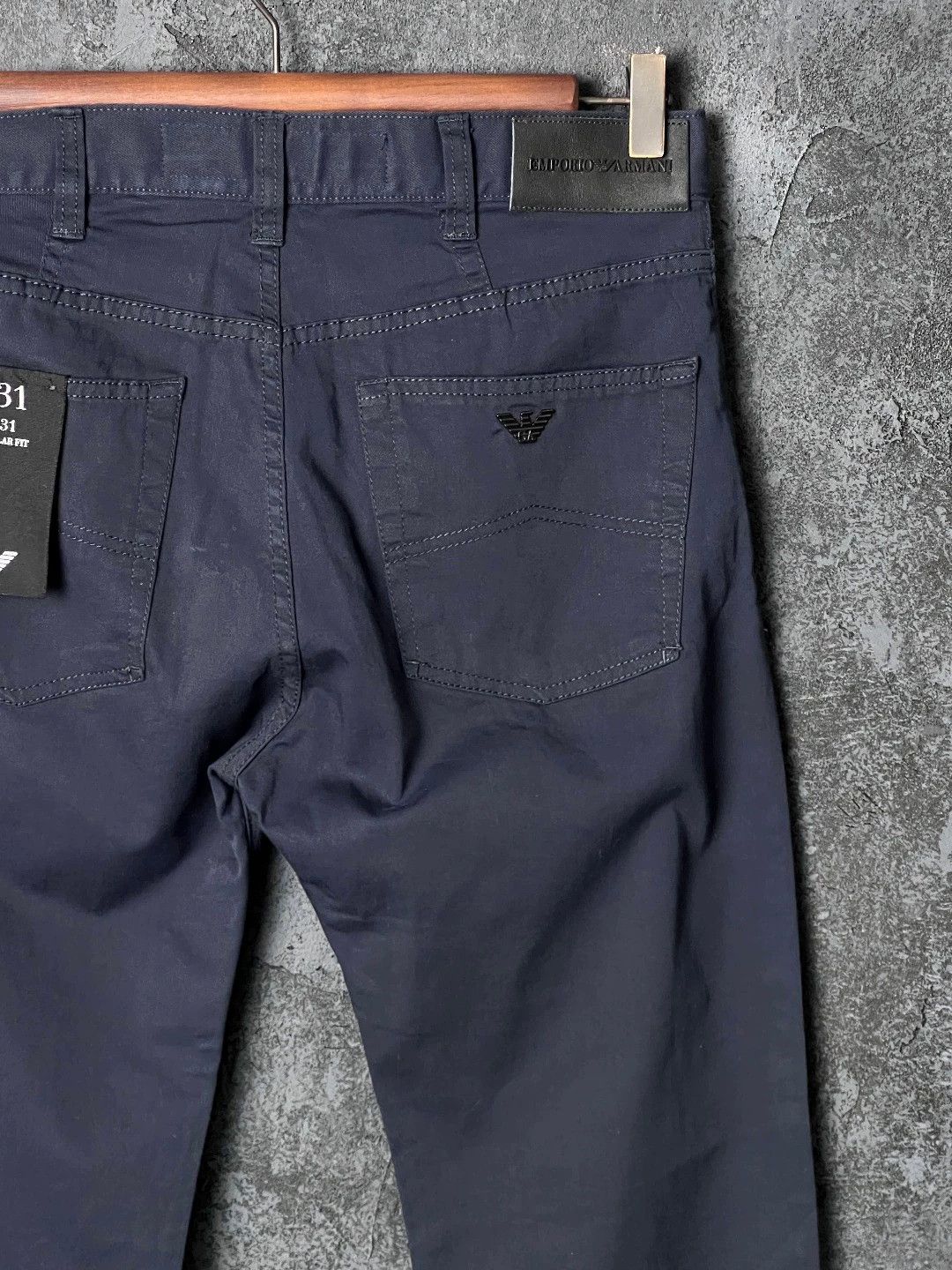 Emporio Armani EMPORIO ARMANI Navy Cotton Chinos Size US 28 / EU 44 - 6 Thumbnail