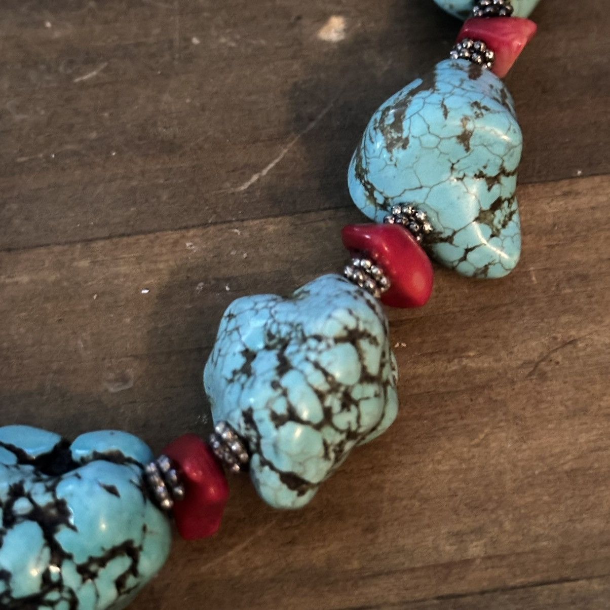 Other Chunky turquoise and coral chip necklace Size ONE SIZE - 4 Thumbnail