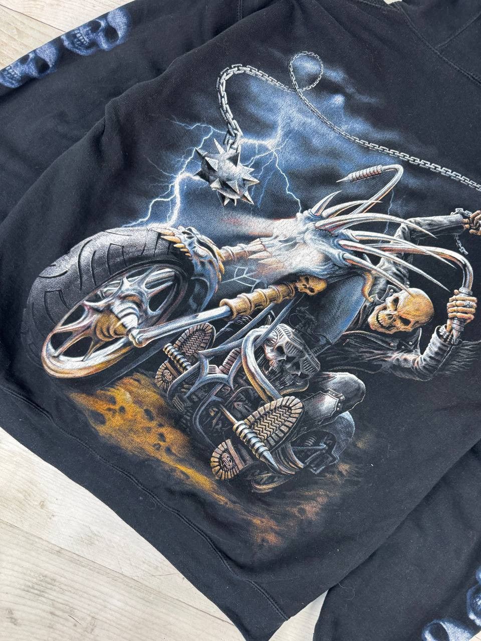 Vintage Spiral Hoodie Ghost Racer Skull Harley Davidson Moto Y2K 90s Size US L / EU 52-54 / 3 - 5 Thumbnail