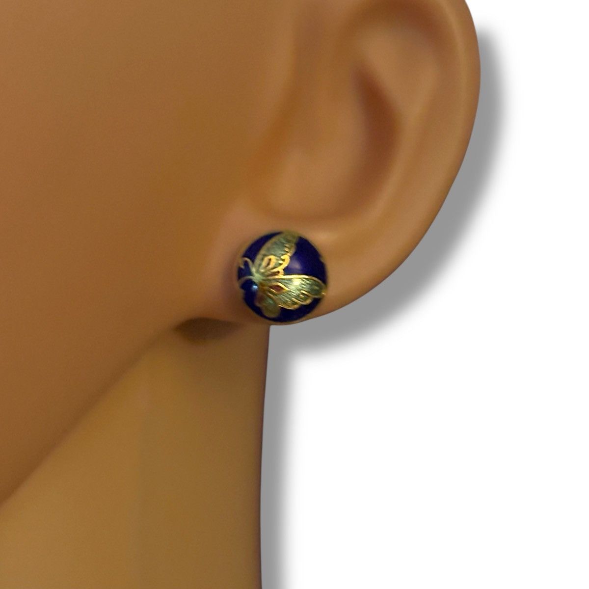 Vintage Vintage cloisonné butterfly post earrings Size ONE SIZE - 2 Thumbnail