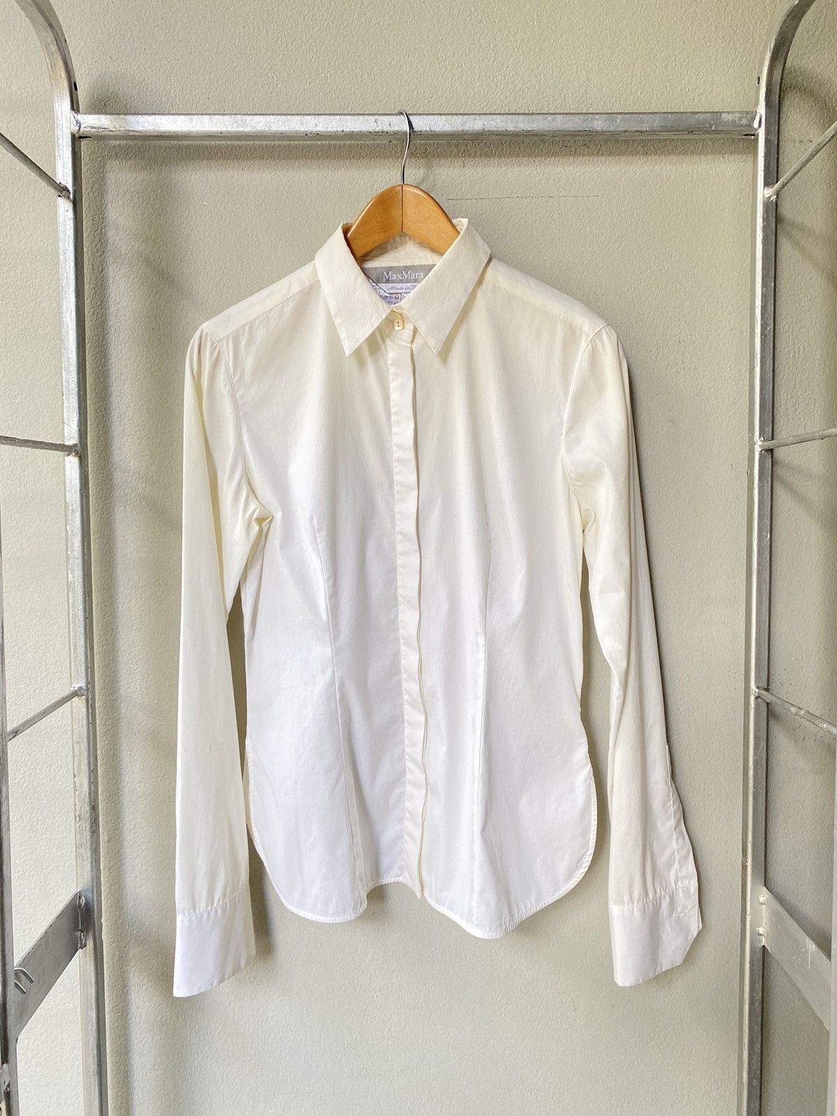 Max Mara Maxmara off white shirt Size XXS / US 00 / IT 34 - 13 Thumbnail