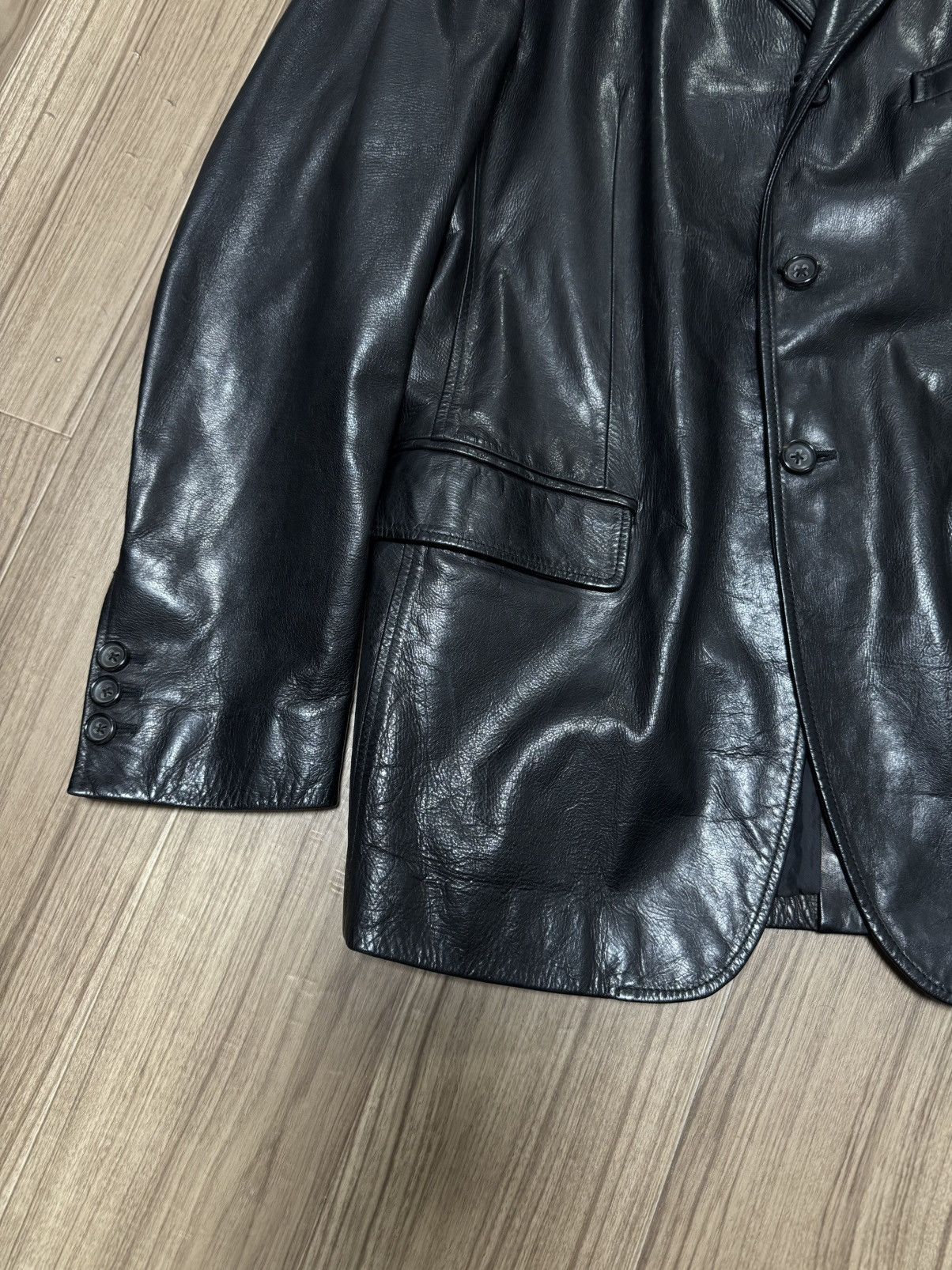 Jil Sander Jil Sander Leather Blazer (Raf Simons Era) Size US L / EU 52-54 / 3 - 2 Thumbnail