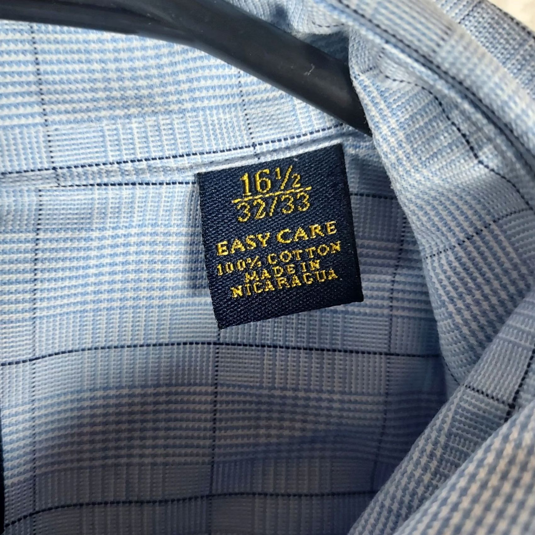 Club Room Club Room Men's Blue Check Pinpoint Cotton Shirt Regular Fit Collared Button Long Sleeve Business Adult 16.5 32/33 Size US XL / EU 56 / 4 - 7 Thumbnail