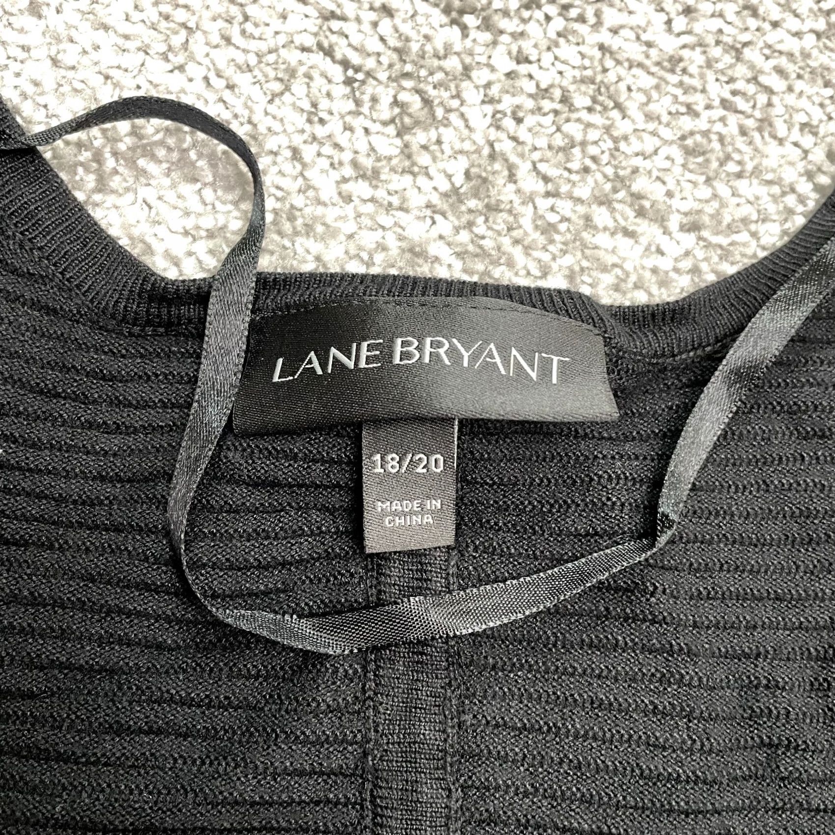 Vintage Lane Bryant Cardigan Sweater 18/20 Black Gray Knit Ribbed Dolman Kimono Womens Size L / US 10 / IT 46 - 3 Thumbnail