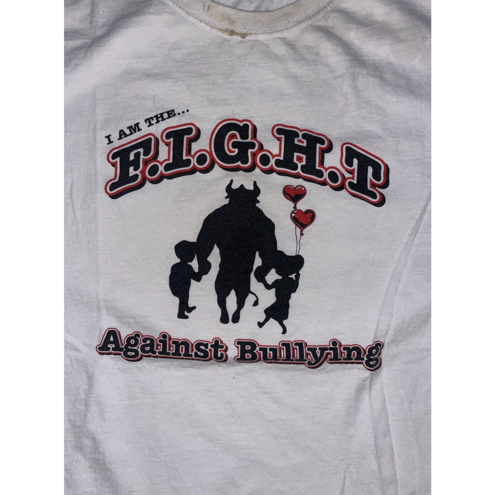 Jerzees VINTAGE Fight Against Bullying T-Shirt White L Mens Jerzees Bill 21x26 - Size US L / EU 52-54 / 3 - 2 Thumbnail
