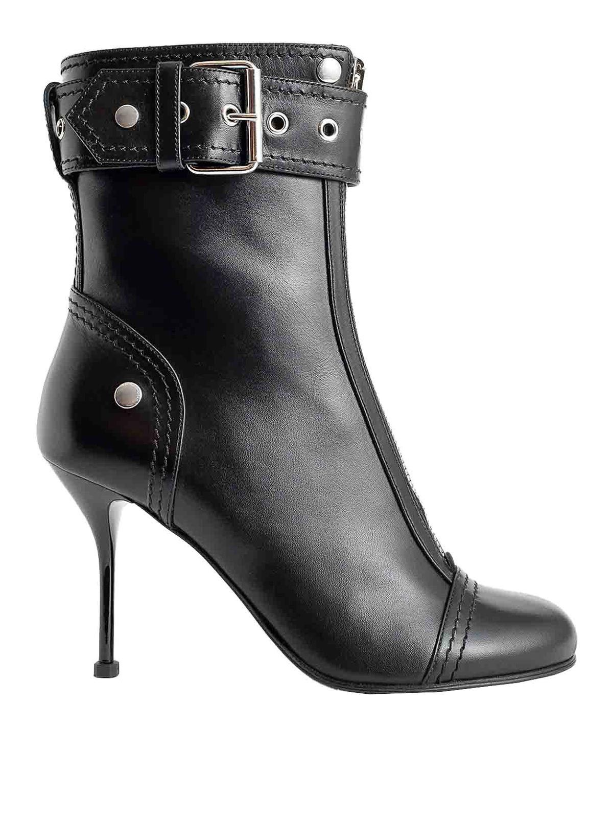 Alexander McQueen o1y0225 Ankle Boots in Black Size US 7 / IT 37 - 1 Thumbnail