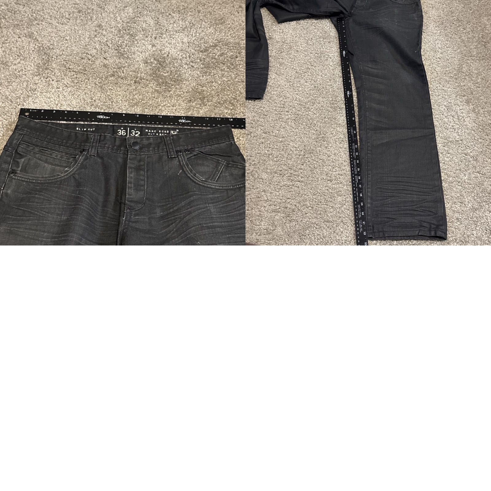 Ecko Unltd. VINTAGE Mark Ecko Cut & Sew Black Denim Jeans Slim 36x32 Jeans Men Slim Skinny Ecko Unltd. 36 Black Mens Jeans Size US 36 / EU 52 - 8 Thumbnail