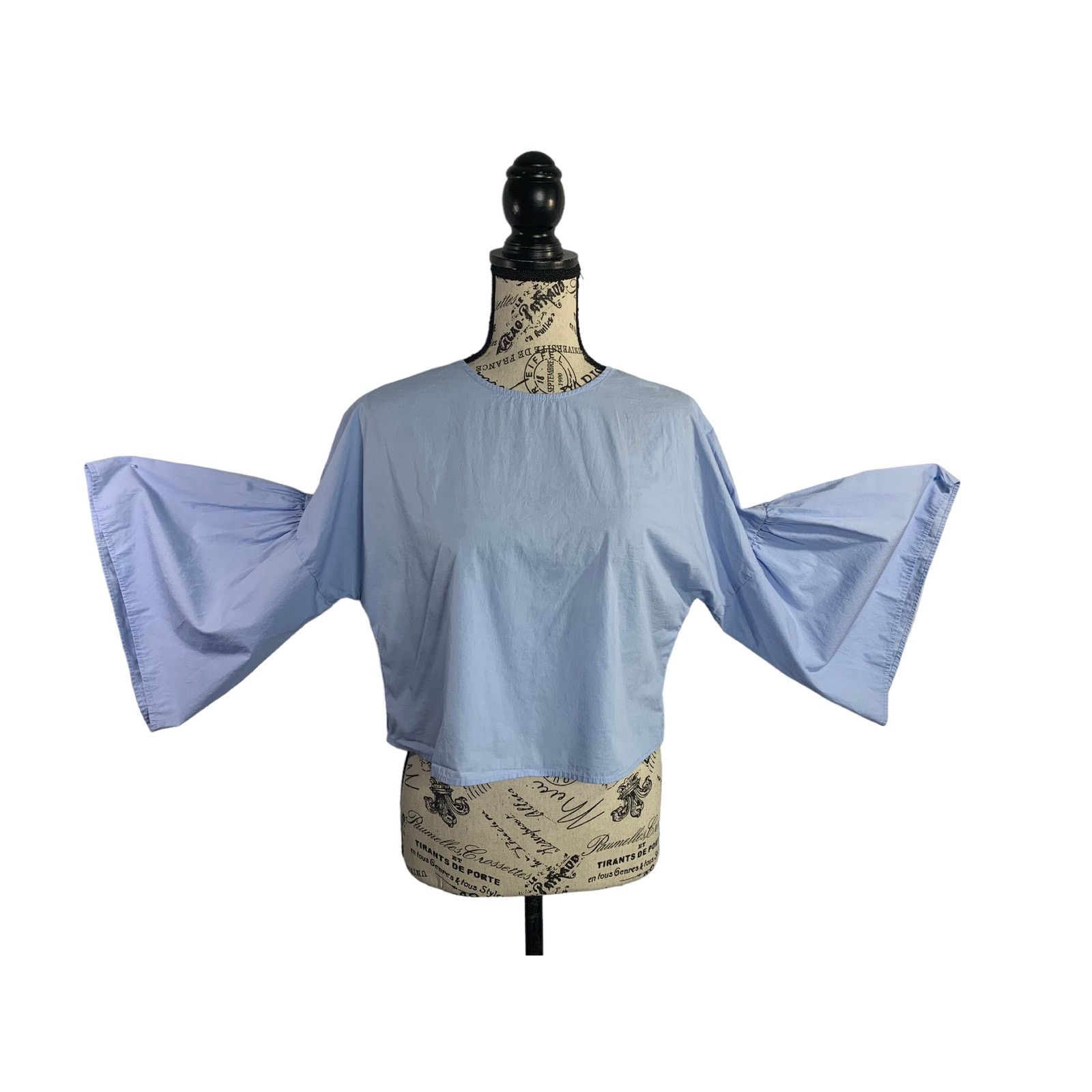 Zara Zara Cropped Blouse Bell Shape 3/4 Sleeve Cotton Women Small Size S / US 4 / IT 40 - 6 Thumbnail