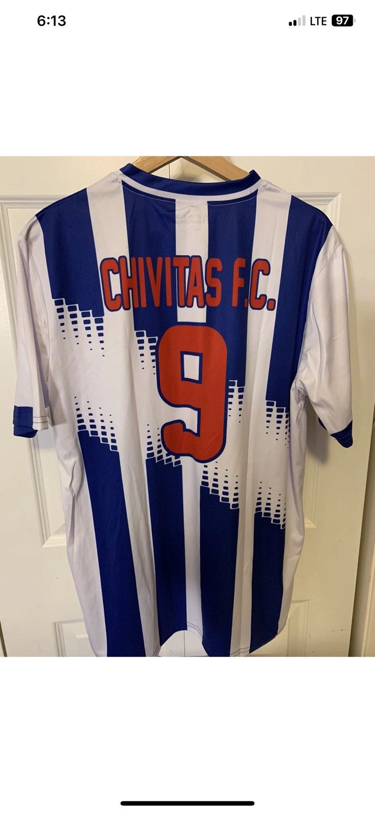 Other New Healy mens sz L Chivitas FC blue white jerset NWT Size US L / EU 52-54 / 3 - 7 Thumbnail