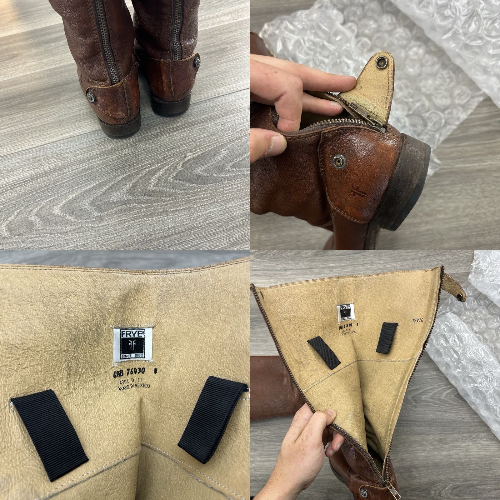 Frye Frye Melissa Boots Womens 6.5 B Button Riding Leather Zip Pull On Brown Solid Knee High Casual Workwear 90s Western Equestrian Womens Boots Size US 7 / IT 37 - 8 Thumbnail
