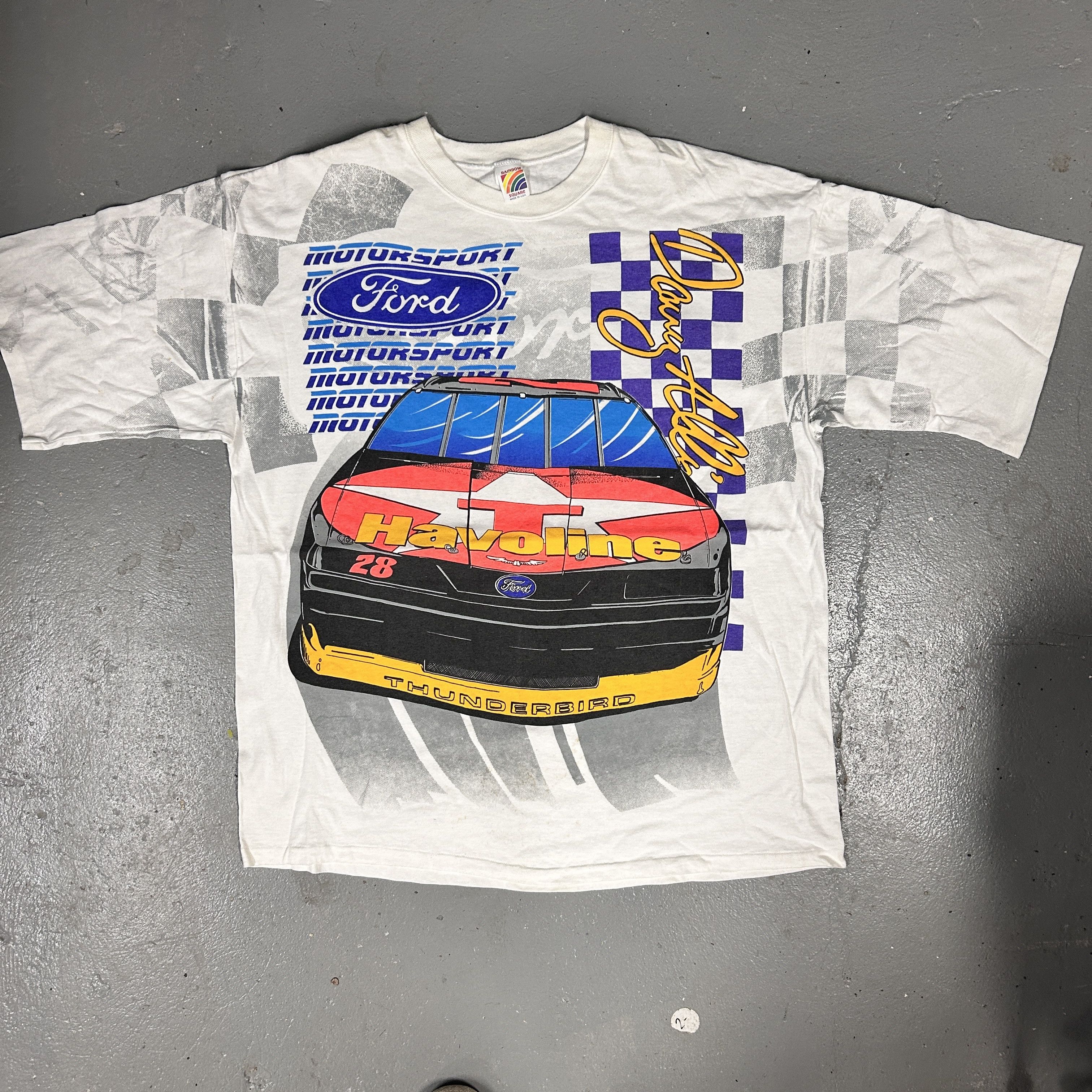 Rainbow Vintage 90s Davey Allison Havoline Racing Graphic T-Shirt Single Stitch Size US L / EU 52-54 / 3 - 1 Thumbnail