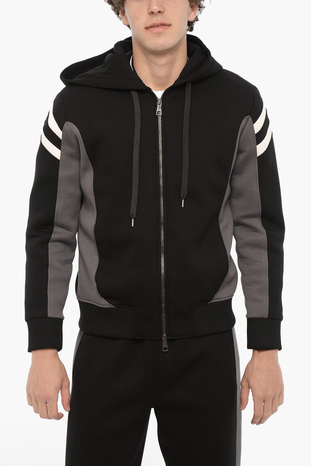 Neil Barrett Neoprene Slim Fit Sweatshirt MODERNIST with Zip Closure Size US M / EU 48-50 / 2 - 1 Thumbnail