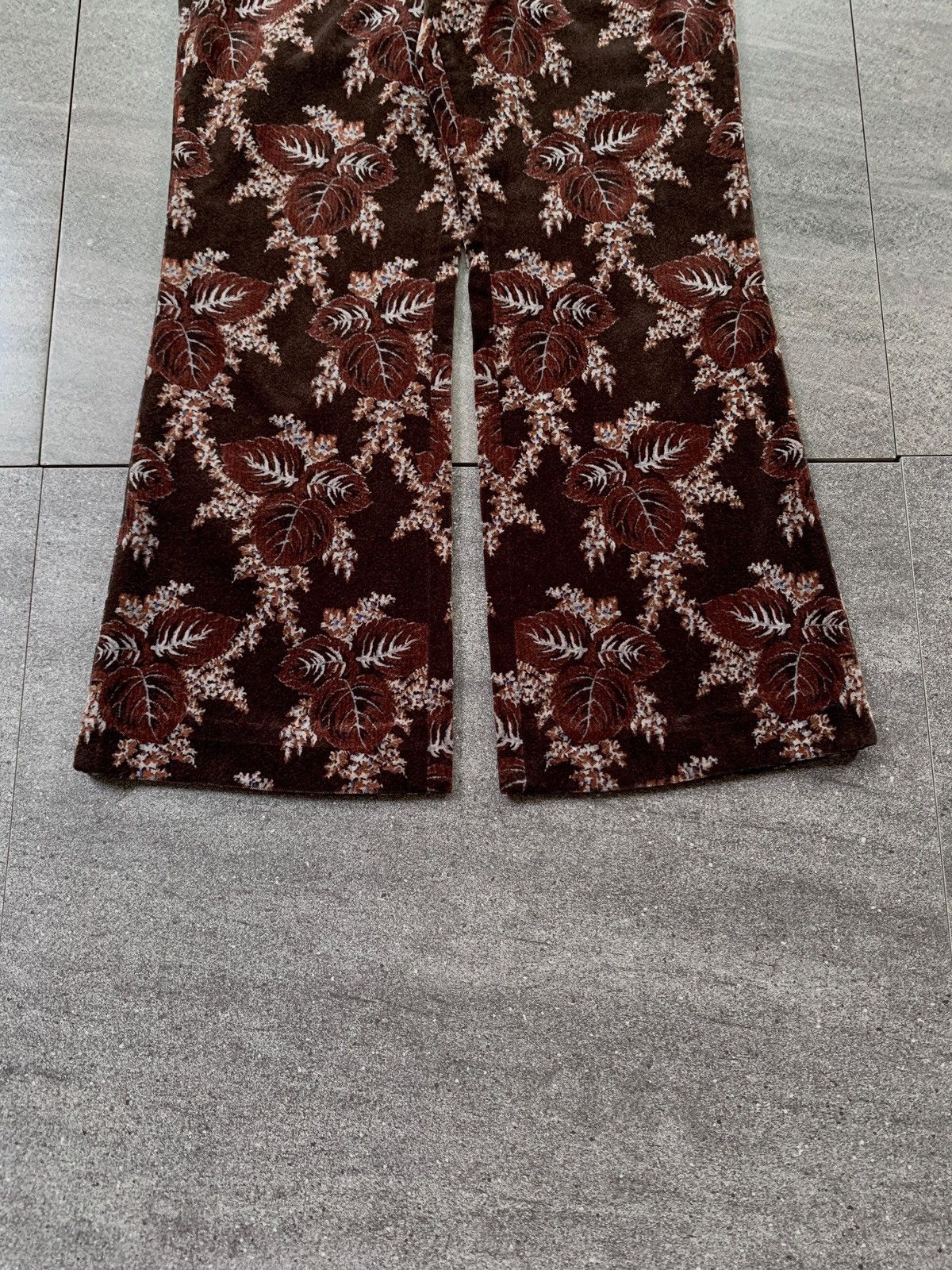 Comme des Garcons FREE TAX! 2001 Floral Velvet Patterned Flared Trousers Size US 29 - 4 Thumbnail