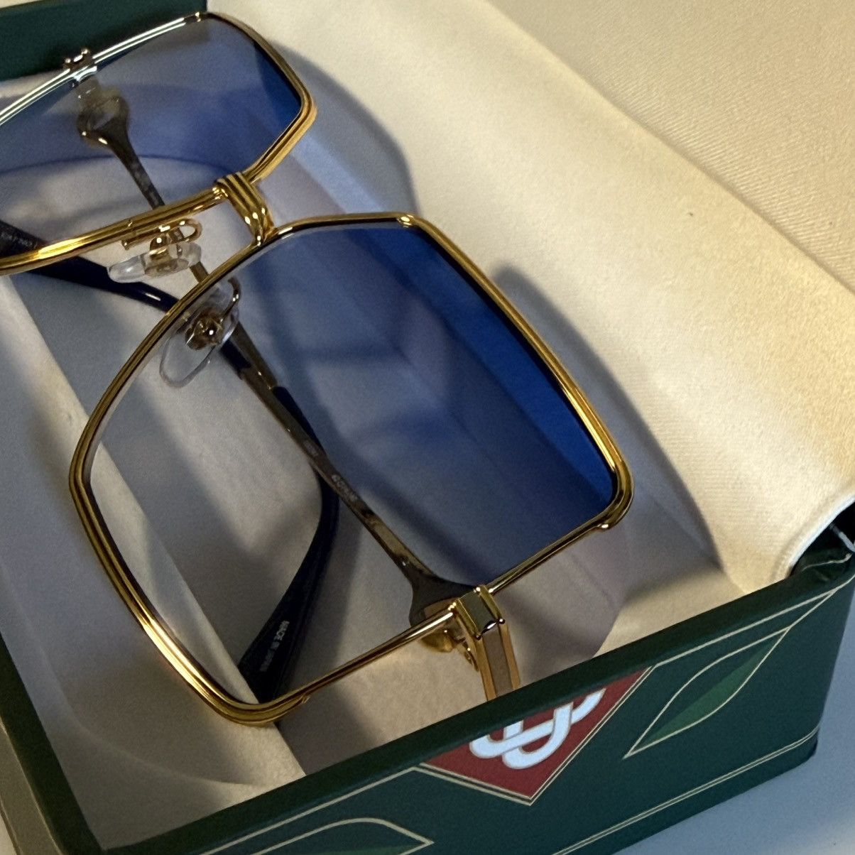 Casablanca Casablanca Stainless Steel Square Blue Gradient Sunglasses Size ONE SIZE - 3 Thumbnail