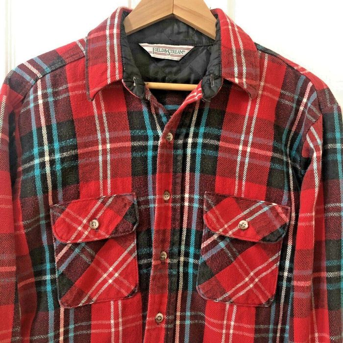 Field And Stream Vintage Field & Stream L Heavy Flannel Red Plaid