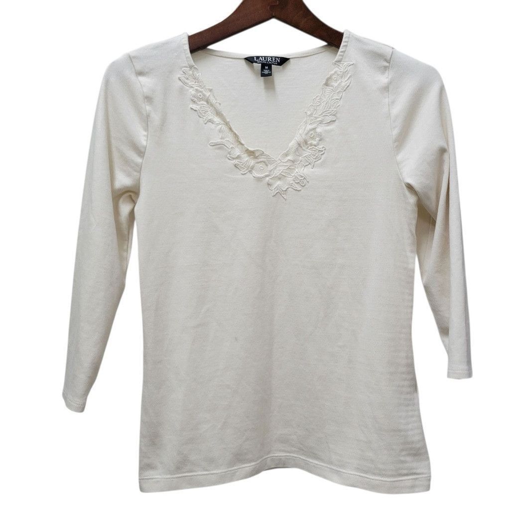 Lauren Ralph Lauren Lauren Ralph Lauren Black Label 3/4 Sleeves Embroidered Size L / US 10 / IT 46 - 1 Thumbnail