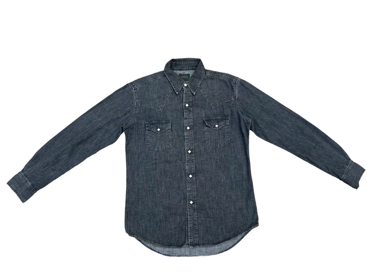 Vintage Vintage Acoustic Japan Faded Black Denim Western Shirt Size US M / EU 48-50 / 2 - 1 Thumbnail