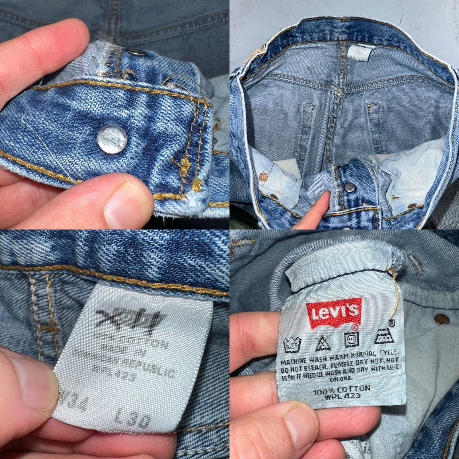 Levi's VINTAGE Levi's 501 Jeans 34x30 Men Blue 90s Straight Denim Cotton Regular Classic Mid Rise 34x30 Jeans Mens Levi'S 501 Series 90s Theme Comfort Size US 34 / EU 50 - 9 Thumbnail
