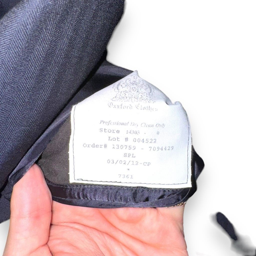 Oxxford Clothes Navy Oxxford Clothes Bespoke 3 Roll 2 Suit Jacket Size 46R Size 46R - 10 Thumbnail