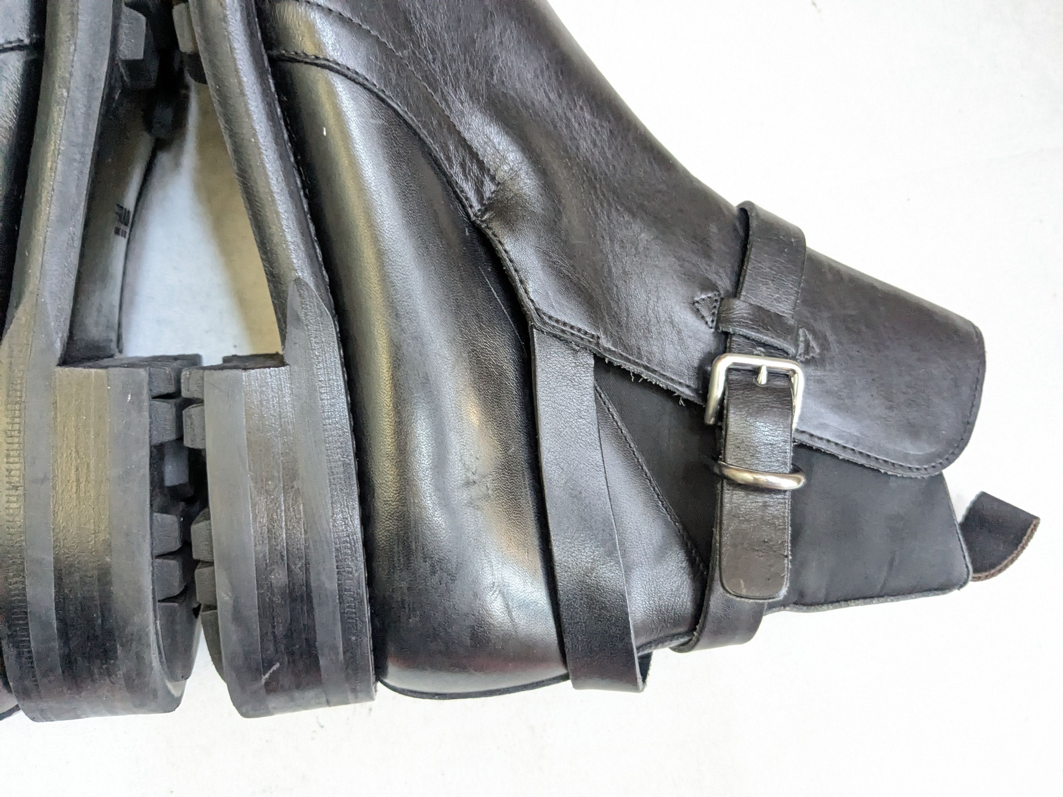 Prada Prada Jodhpur Boots Black 12 Leather Buckle Strap Size US 12 / EU 45 - 11 Thumbnail