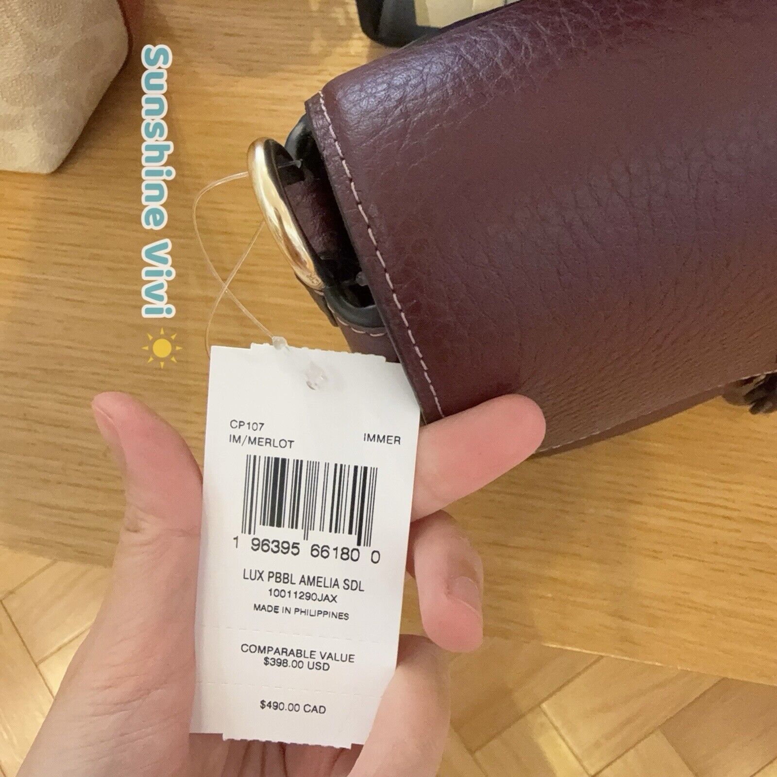 Coach NWT COACH Amelia Saddle Bag Shoulder Chalk CP107 Gold/Merlot Size ONE SIZE - 3 Thumbnail
