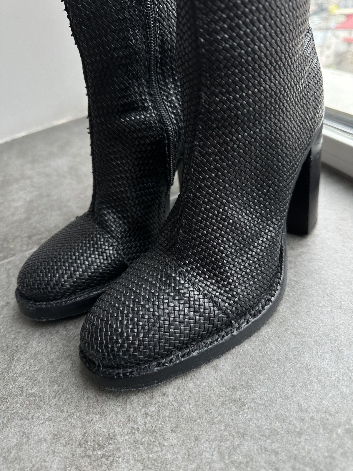 Ann Demeulemeester × Vintage Ann Demeulemeester women’s rare black combat woven boots Size US 6.5 / IT 36.5 - 2 Thumbnail