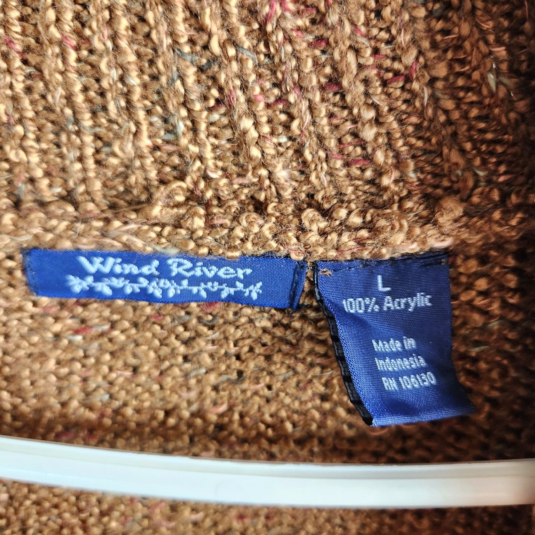Vintage Wind River Cardigan |L| Brown Speckled Knit Tie Waist Buttonfront Sweater Size L / US 10 / IT 46 - 5 Thumbnail