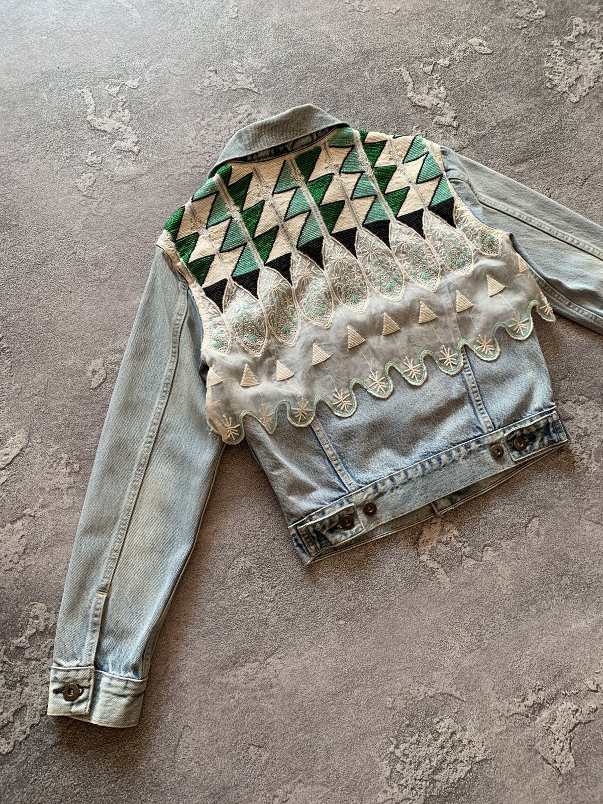 Levi's Made & Crafted Levi's Made&Crafted Trucker Hand Beaded Jacket Lace Size0/XS Size XS / US 0-2 / IT 36-38 - 8 Thumbnail