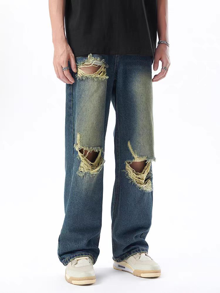 Japanese Brand × Jean Vintage ripped washed baggy jeans Size US 31 - 5 Thumbnail