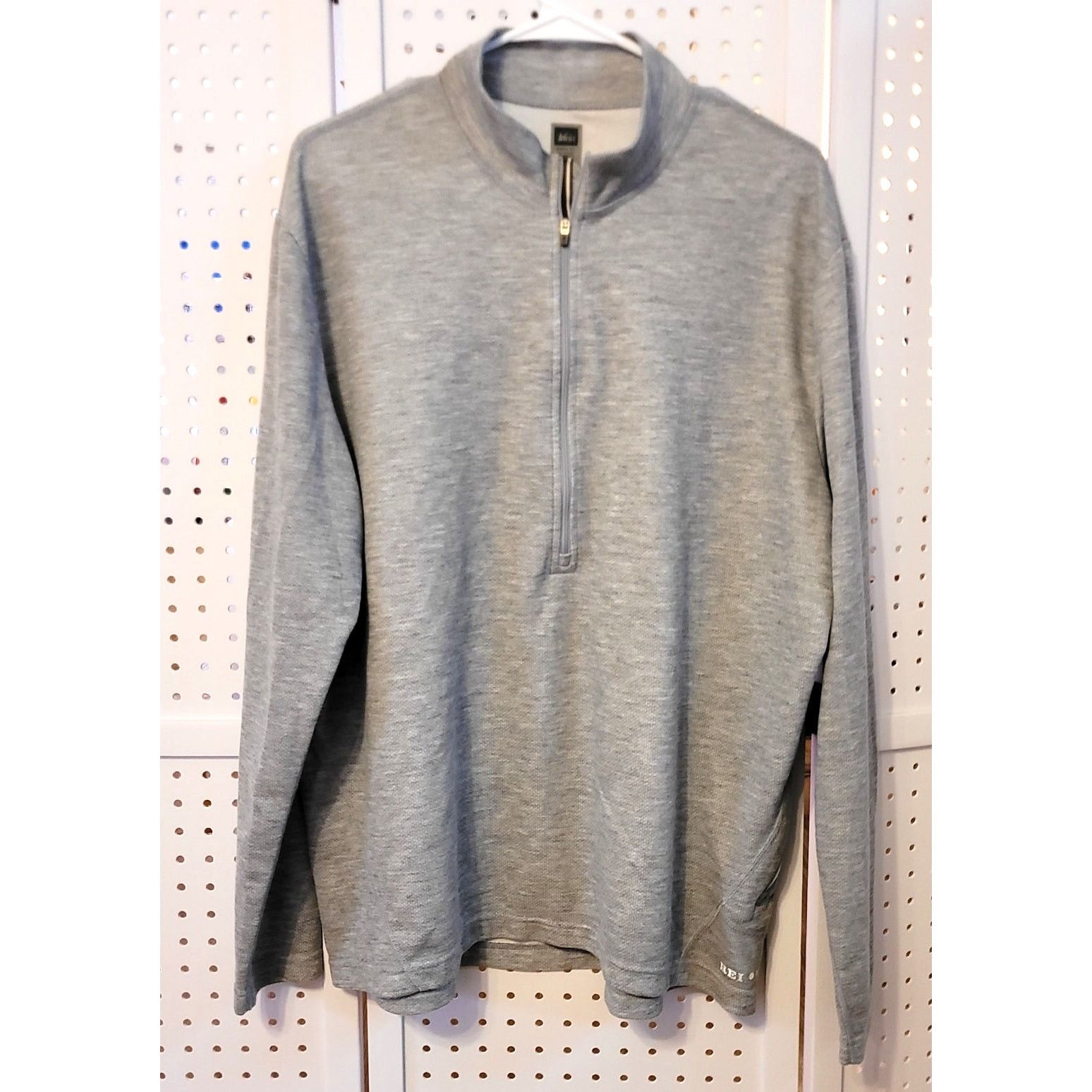 Rei REI Mens 1/4 Zip Pullover LS Top Sweatshirt XL Grey Pocket Size US XL / EU 56 / 4 - 1 Thumbnail
