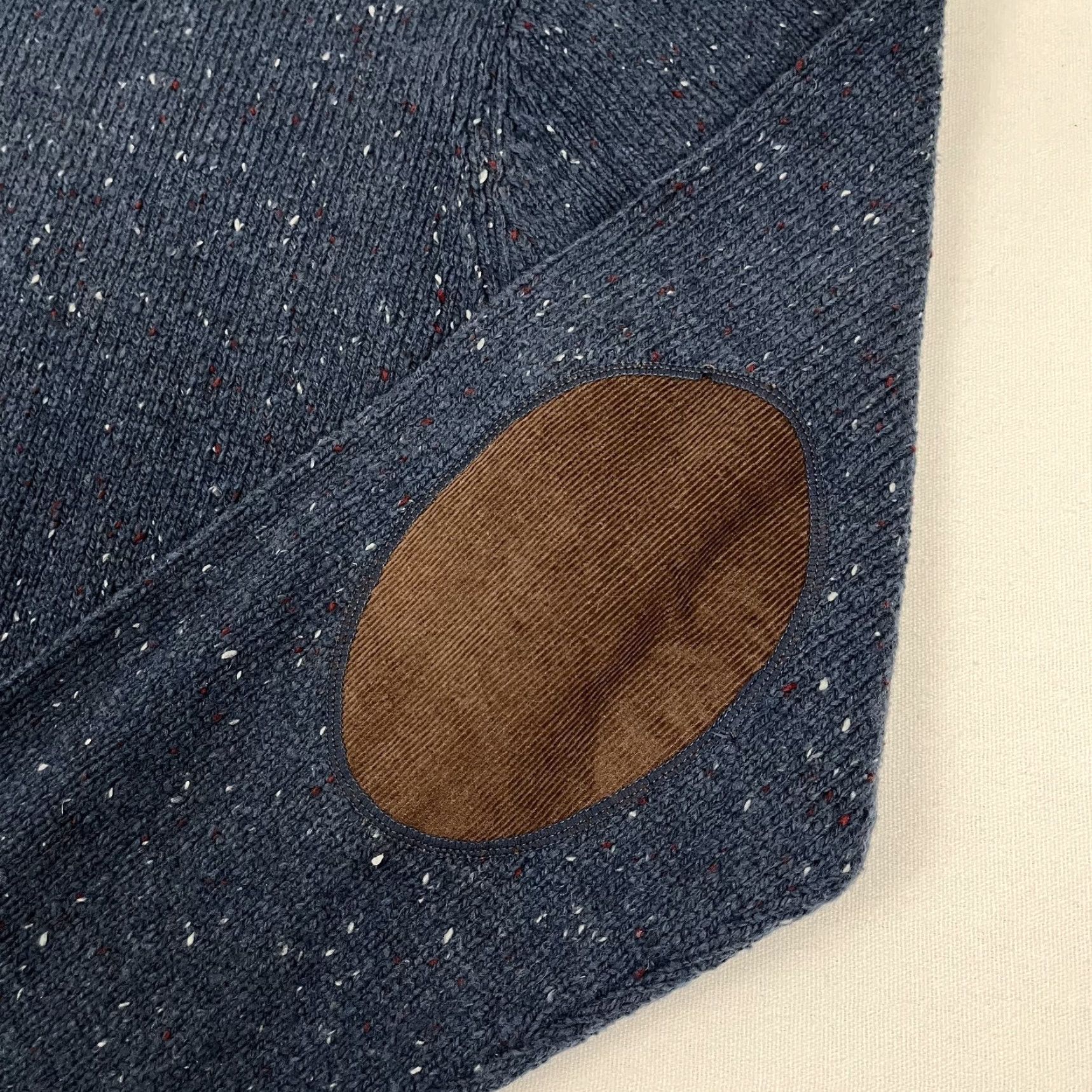 Vintage Line of Trade Sweater Men 2XL Blue Wool Blend Corduroy Elbow Pad Pullover Jumper Size US XXL / EU 58 / 5 - 7 Thumbnail