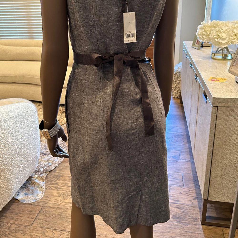 Banana Republic Banana Republic Heather Gray Linen Ribbon Dress Size S / US 4 / IT 40 - 9 Thumbnail