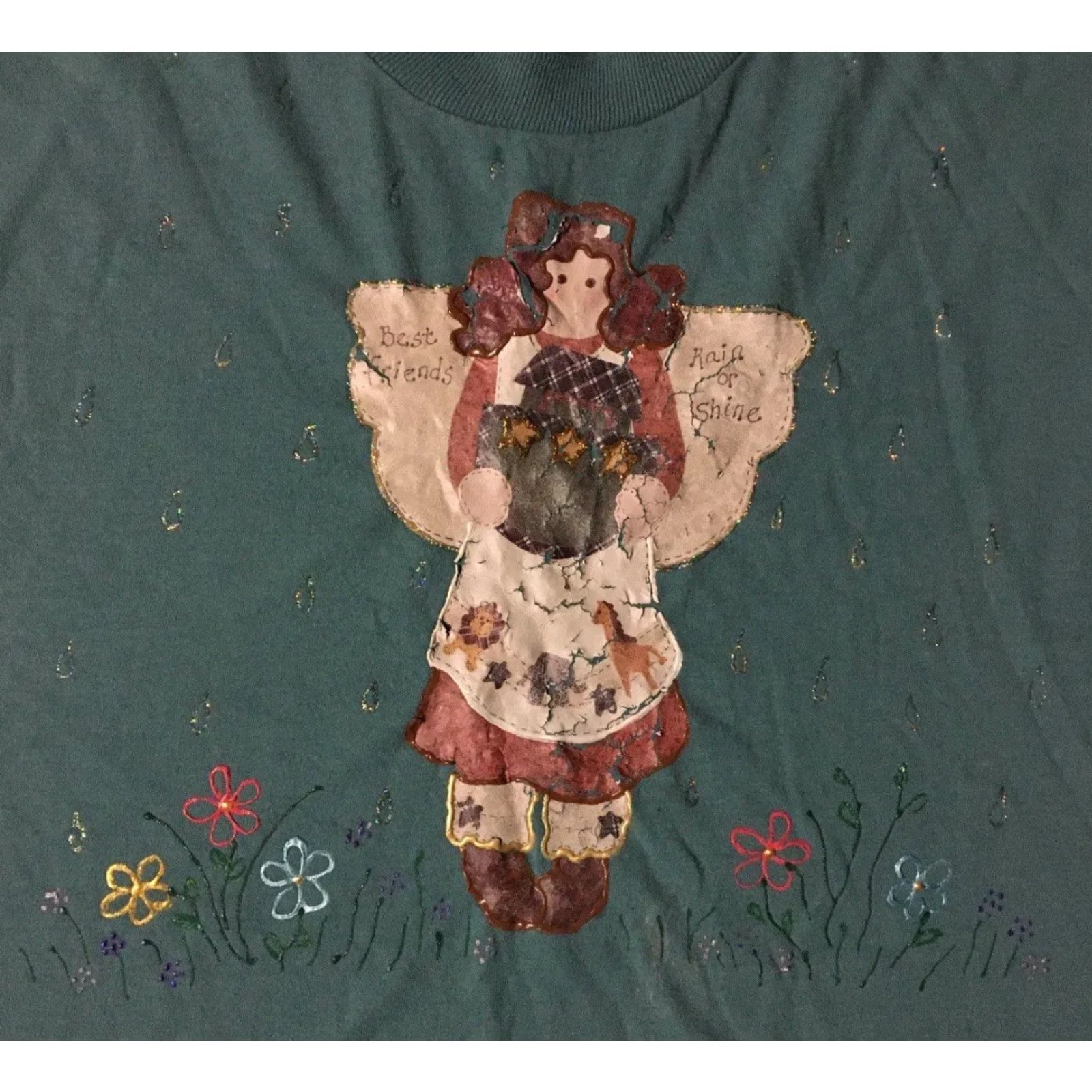 Vintage VINTAGE Best Friend Angel Art Faded Shirt L Green Jesus Christ T-Shirt Men Short Sleeve 90s Grunge Religious Humor Heaven Bible Novelty Size US L / EU 52-54 / 3 - 2 Thumbnail