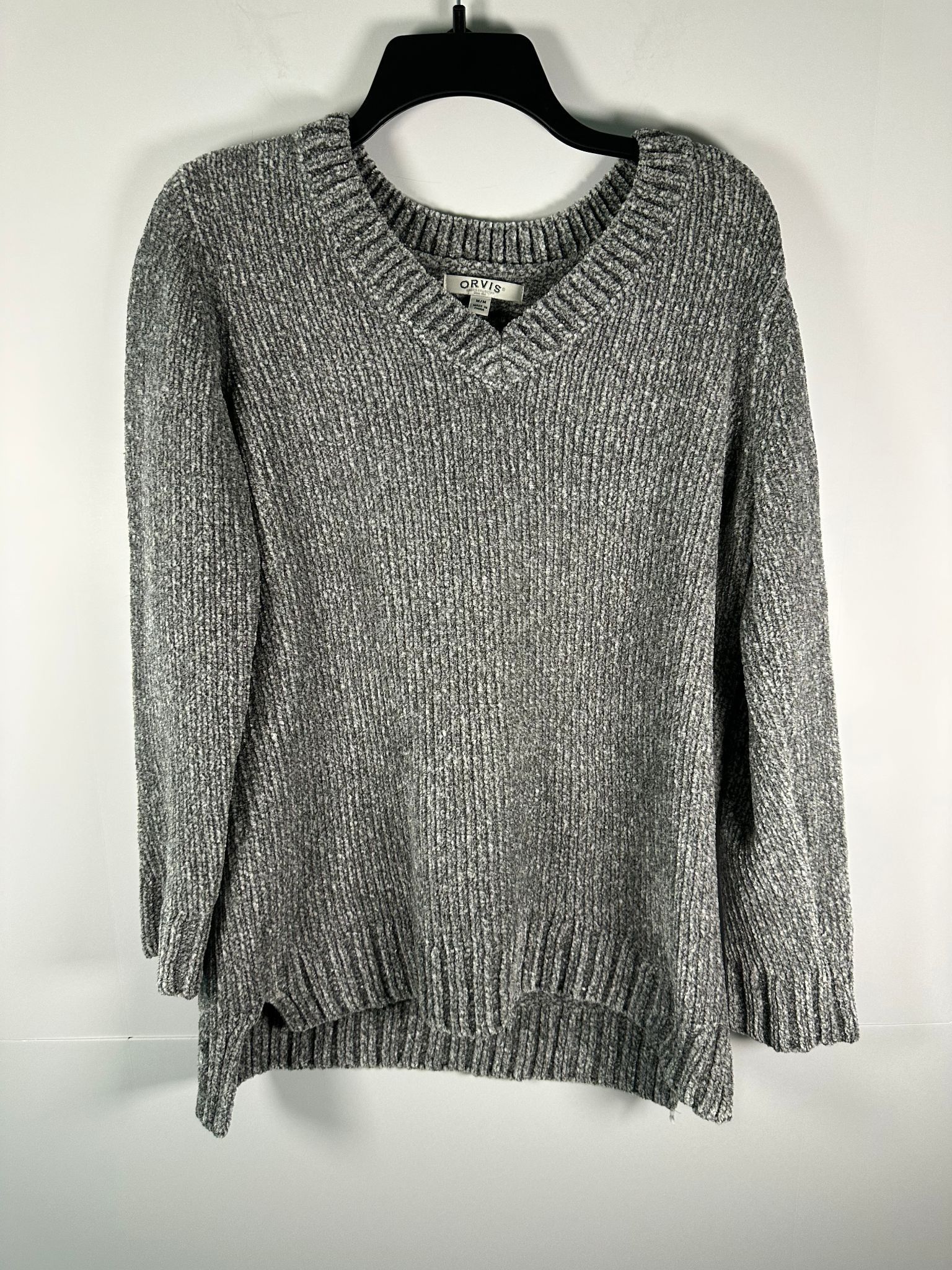 Orvis Orvis Sweater Womens M Gray V-Notch Chenille Knit Pullover Size M / US 6-8 / IT 42-44 - 1 Thumbnail