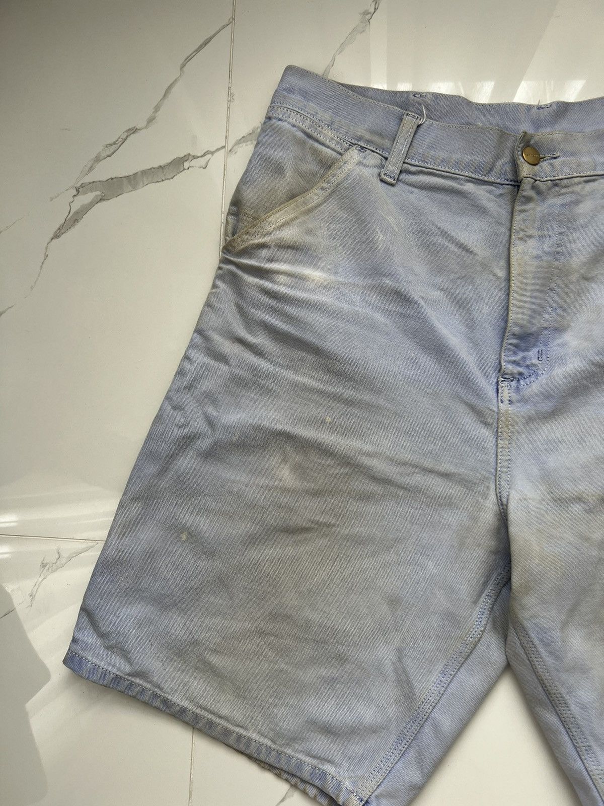 Carhartt × Vintage 90’s CARHARTT SIGNLE KNEE SHORTS DISTRESSED THRASHED Y2K Size US 34 / EU 50 - 8 Thumbnail
