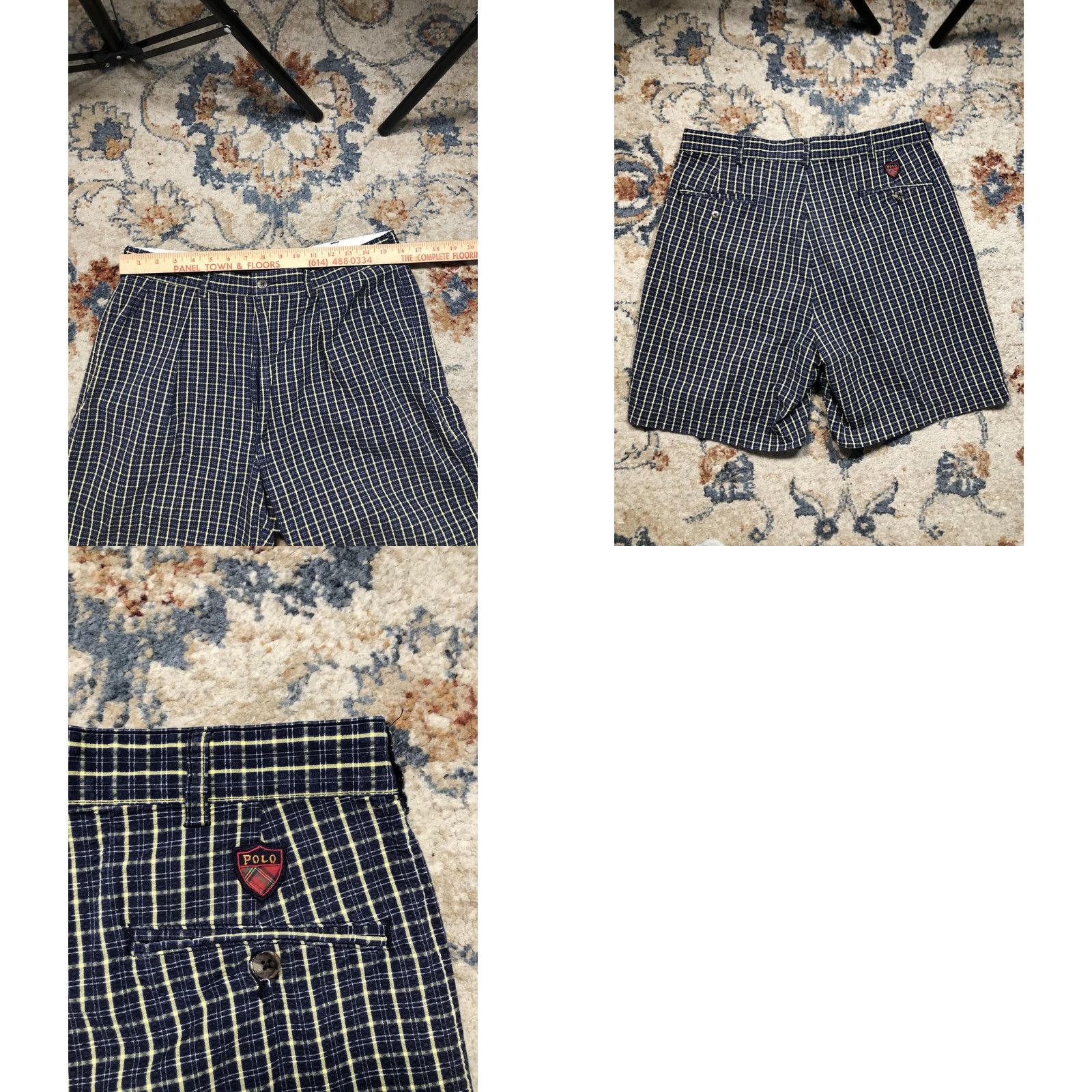 Polo Ralph Lauren Polo Golf Shorts Mens 34 Blue Yellow Plaid Preppy Pleated 100% Cotton Short Size US S / EU 44-46 / 1 - 8 Thumbnail