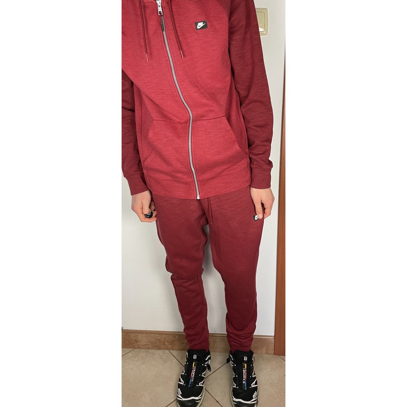 Nike Nike Sportswear Men's Red Swoosh Full Zip Hoodie Set Medium Size US M / EU 48-50 / 2 - 2 Thumbnail