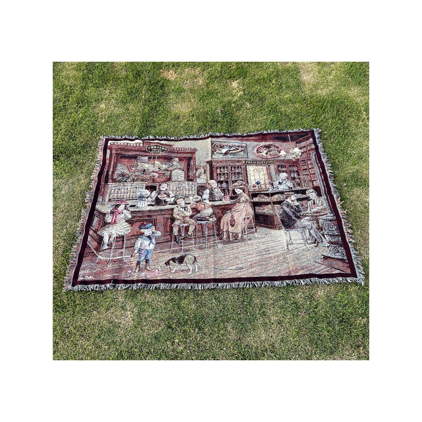 Vintage Vintage 90s Italian Restaurant Bar Tapestry Blanket Size ONE SIZE - 1 Thumbnail