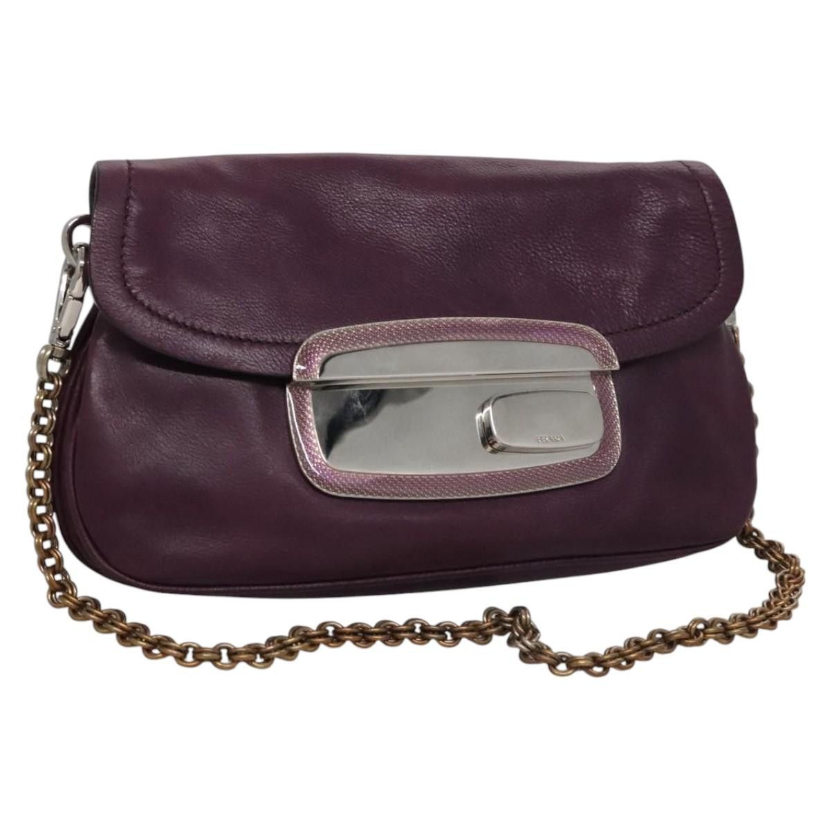 Prada Purple Leather Shoulder Bag (Pre-Owned) Size ONE SIZE - 1 Thumbnail
