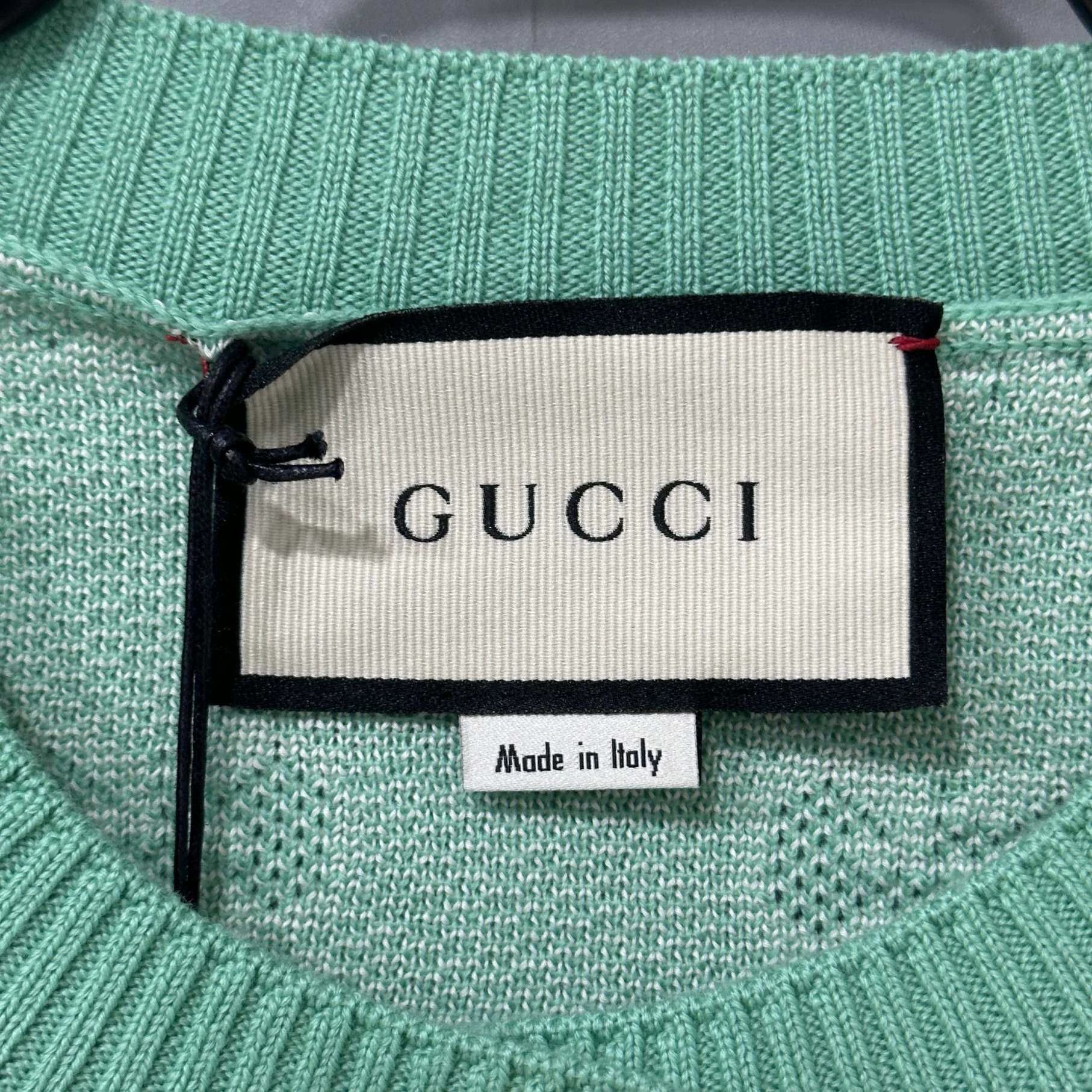 Gucci GUCCI light green allover print gold button cardigan M Size M / US 6-8 / IT 42-44 - 5 Thumbnail