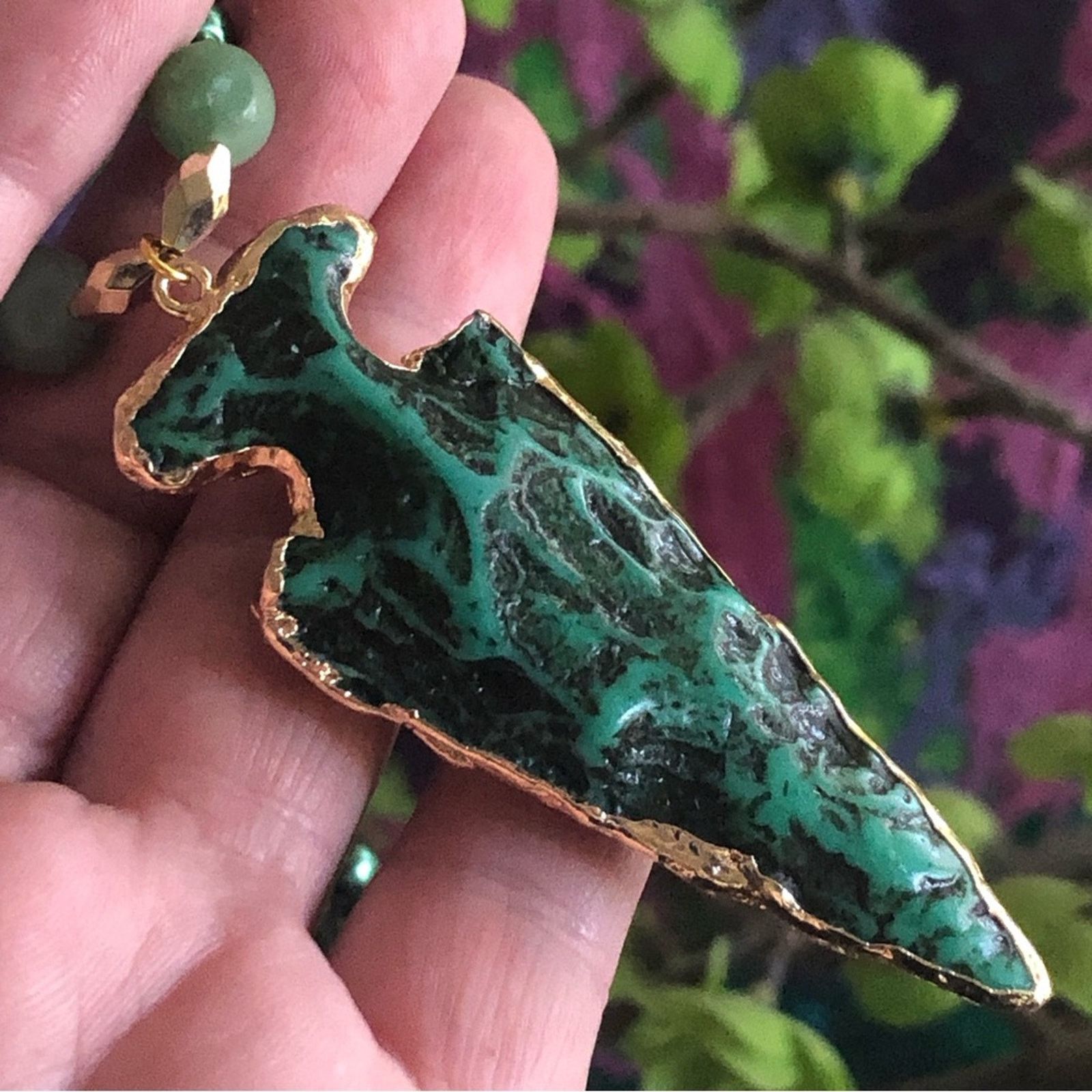 Handmade Handcrafted repurpose drusy ox arrowhead Pearl necklace Size ONE SIZE - 12 Thumbnail